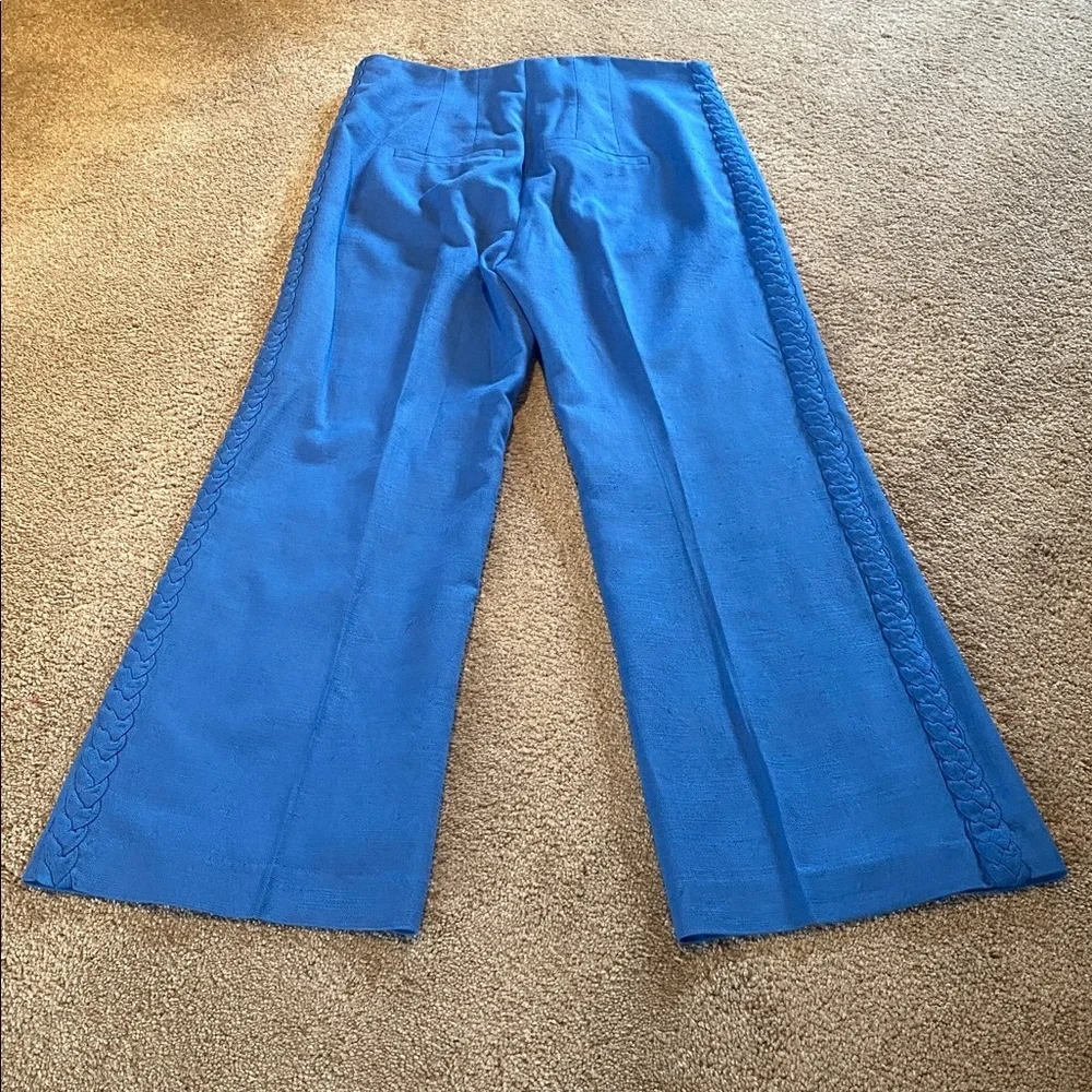 Veronica Beard Dova Azure Blue Wide-Leg Pants Size 10 - Picture 15 of 16